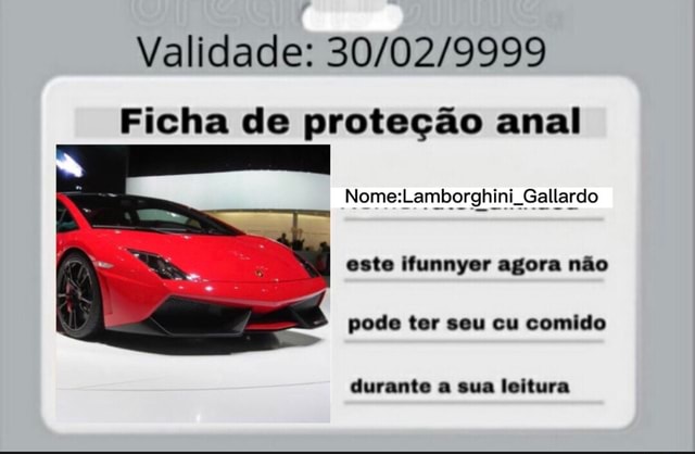 Validade Ficha De Prote O Anal Gallardo Este Ifunnyer Agora N O Pode