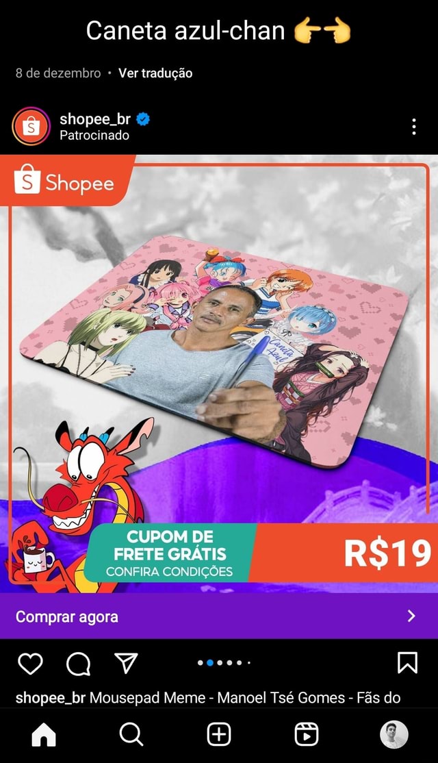 Caneta azul chan 8 de dezembro Ver tradução shopee br Patrocinado