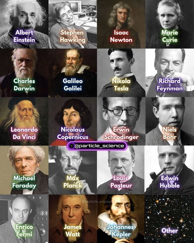 Albert Stephen Isaac Marie Einstein Hawking Newton Curie I He Charles