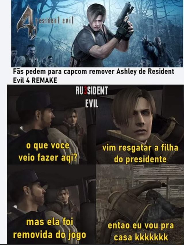 Fas Pedem Para Capcom Remover Ashley De Resident Evil 4 REMAKE AU