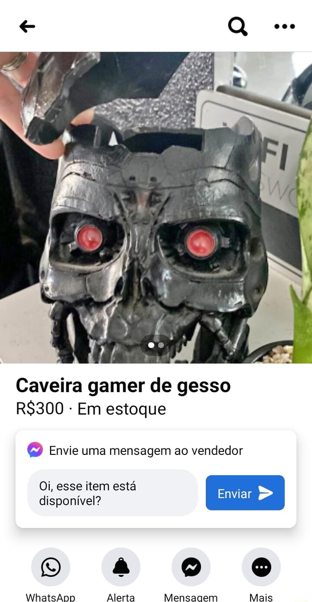 Caveira Gamer De Gesso Em Estoque Envie Uma Mensagem Ao Vendedor Oi