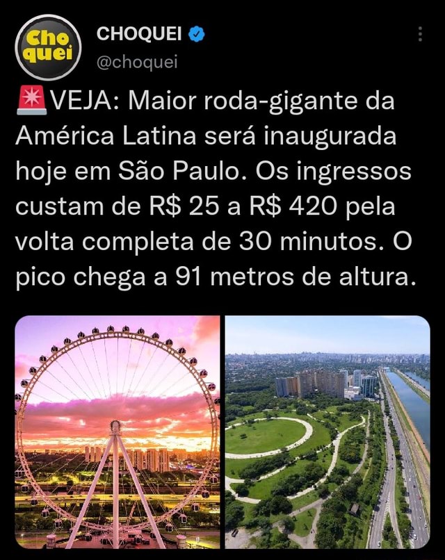 Choquei Choquei Veja Maior Roda Gigante Da Am Rica Latina Ser