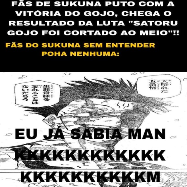 FÃS DE SUKUNA PUTO A VITÓRIA DO GOJO CHEGA O RESULTADO DA LUTA