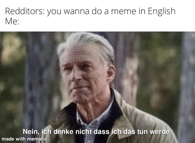 Redditors You Wanna Do A Meme In English Me Dj Nein Ich Denke Nicht