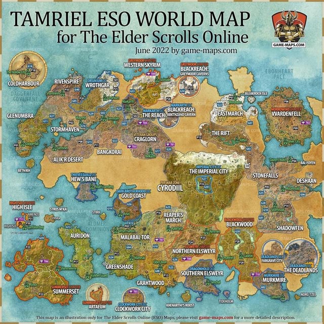 I TAMRIEL ESO WORLD MAP For The Elder Scrolls Online COLDHARROUR