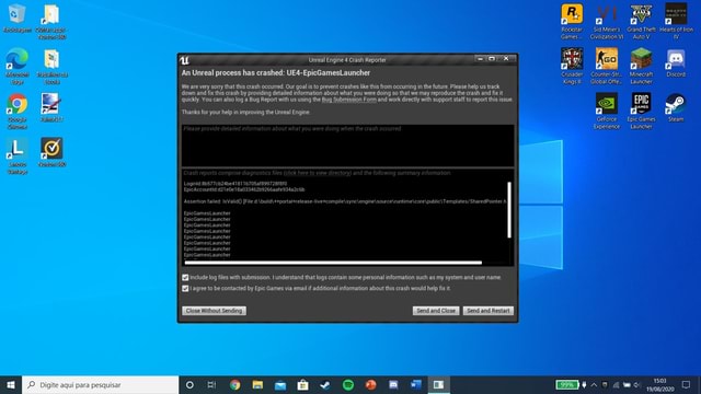 An Unreal Process Has Crashed Ue Epicgameslauncher Unreal Engine