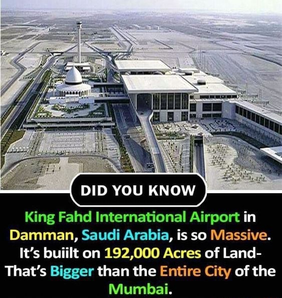 Did You Know King Fahd International Airport In Damman Saudi Arabia