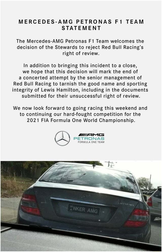 Mercedes Amg Petronas Team Statement The Mercedes Amg Petronas Team