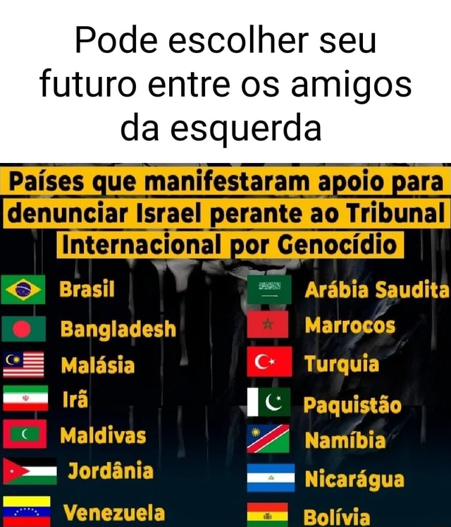 Pode Escolher Seu Futuro Entre Os Amigos Da Esquerda Que Manifestaram