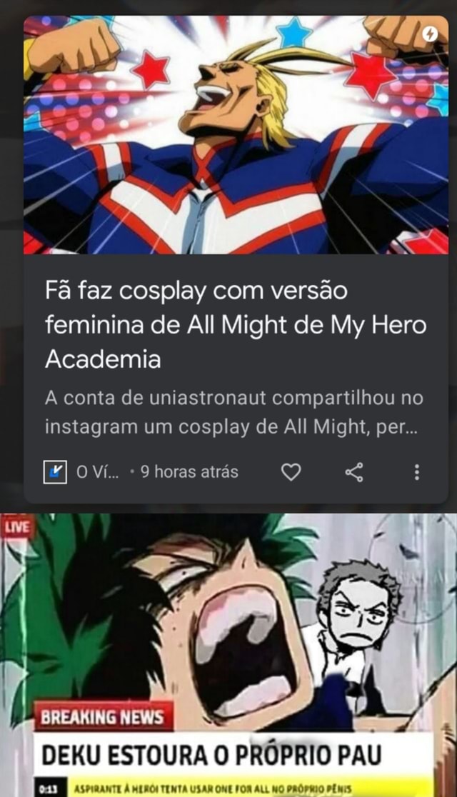 F Faz Cosplay Vers O Feminina De All Might De My Hero Academia A