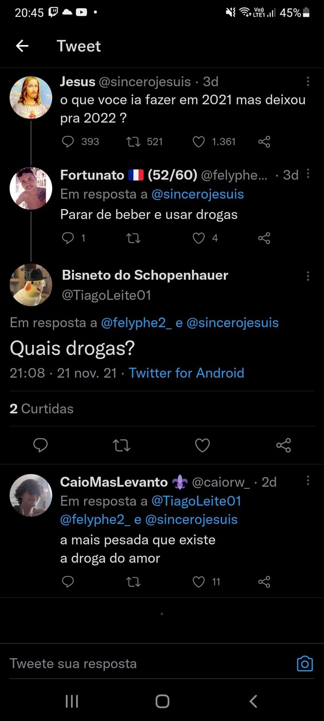 Tweet Jesus Osincerojesuis O Que Voce La Fazer Em 2021 Mas Deixou