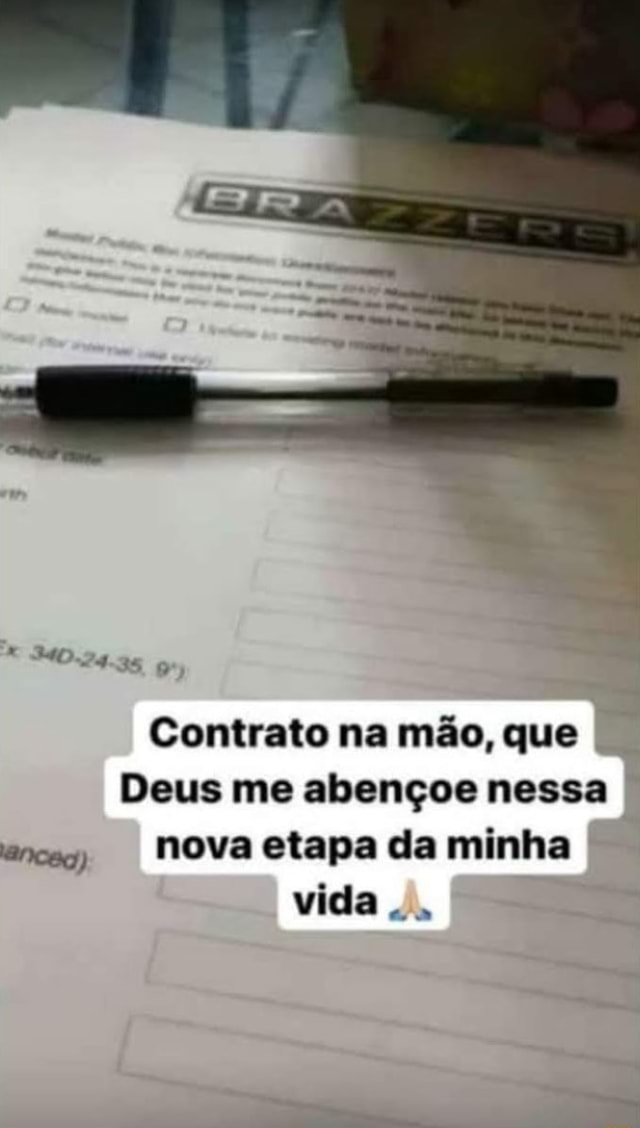 Contrato na mão que Deus me abençoe nessa nova etapa da minha vida