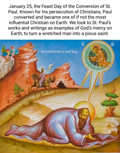 January The Feast Day Of The Conversion Of St Paul Known For His