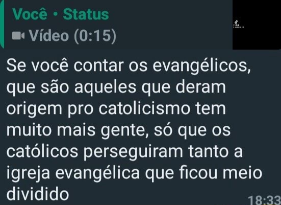 Você Status Vídeo Se você contar os evangélicos que são aqueles que