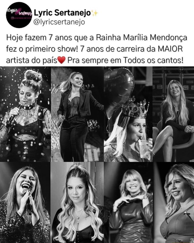 Hoje Fazem Anos Que A Rainha Mar Lia Mendon A Fez O Primeiro Show