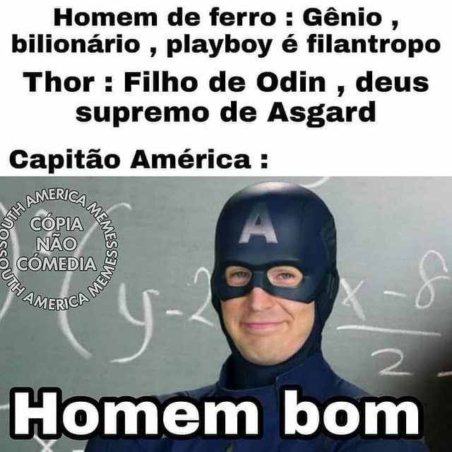 Homem de ferro Gênio bilionário playboy é filantropo Thor Filho