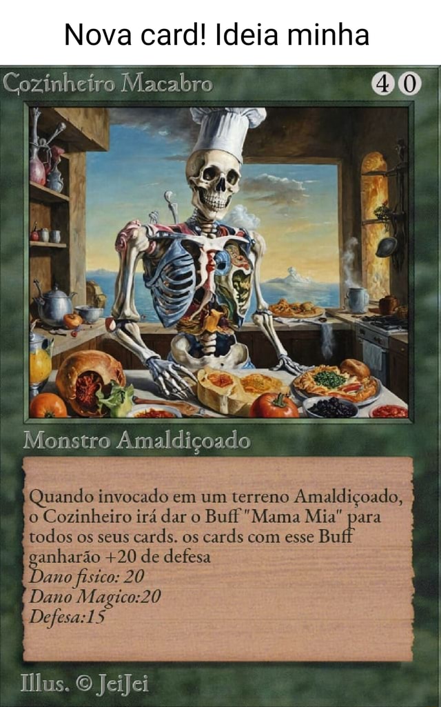 Nova Card Ideia Minha Cozinheiro Macabro I I I Quando Invocado Em