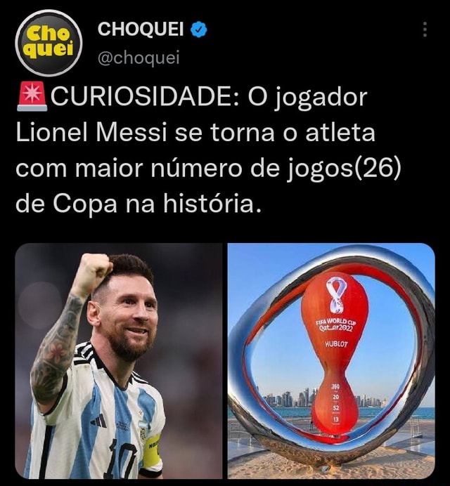 Choquei Qchoquei Be Curiosidade O Jogador Lionel Messi Se Torna O