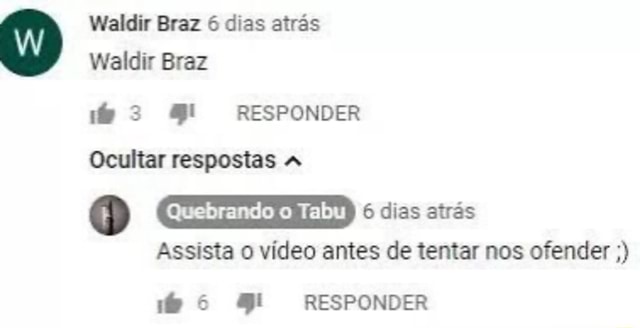 Waldir Braz Assista O V Deo Antes De Tentar Nos Ofender S A Responder