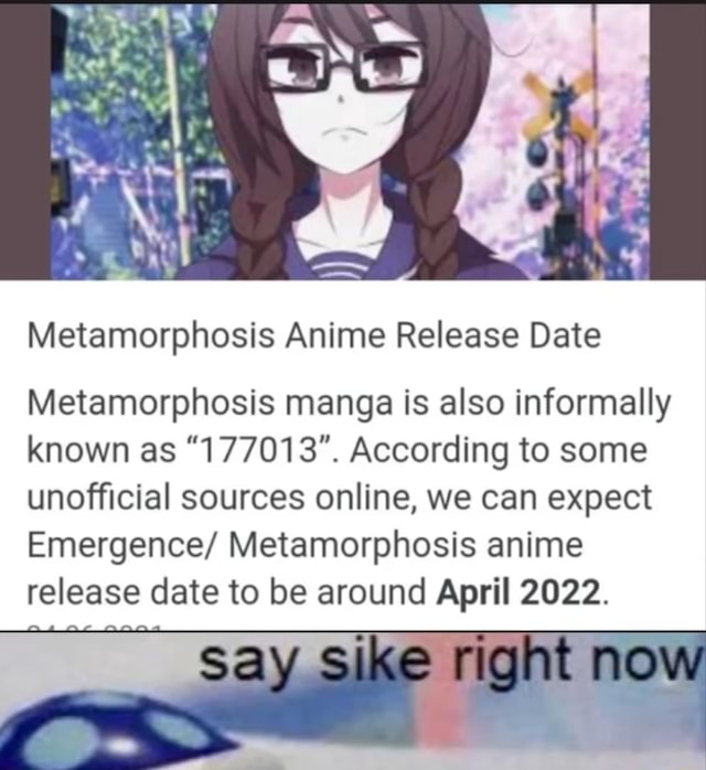 Metamorphosis Anime Release Date Metamorphosis Manga Is Also Informally Known As