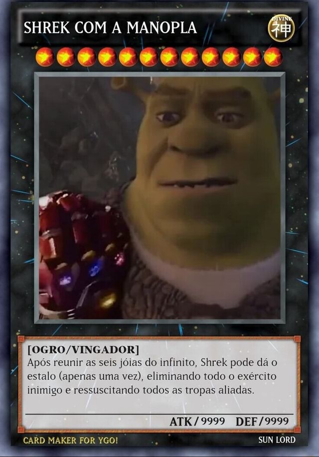 Prime SHREK A MANOPLA Após reunir as seis jóias do infinito Shrek