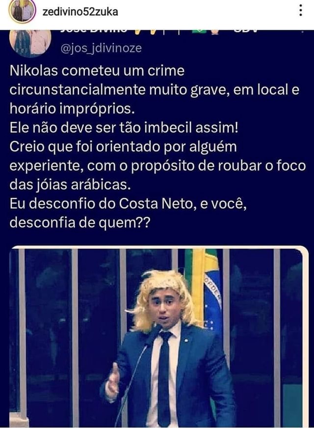 Zedivino Zuka Ojos Jdivinoze Nikolas Cometeu Um Crime