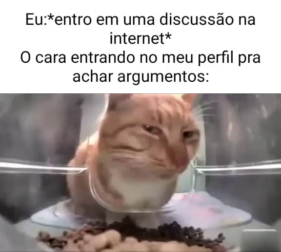 Euentro em uma discussão na internet O cara entrando no meu perfil pra