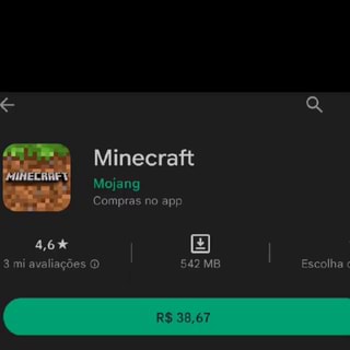 Galera é real Minecrafi Mojang Compras no app 4,6 I I 3 mi avaliações O 542