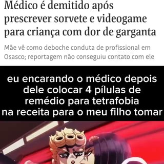 Médico receita sorvete e videogame para criança com dor de garganta