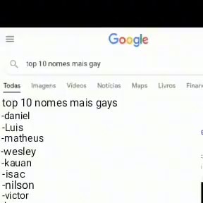 TOP 10 NOMES MASCULINOS