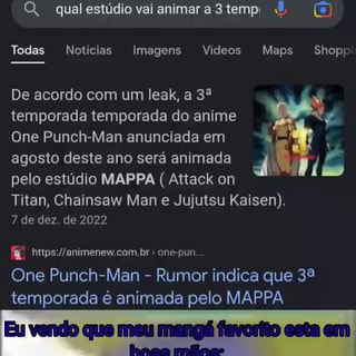 One Punch-Man - Rumor indica que 3ª temporada é animada pelo MAPPA -  AnimeNew