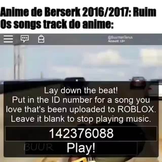 Lay down the beat! Put in the ID number for a song you love that's been  uploaded to ROBLOX. Leave it blank to stop playing music. 142376088 -  iFunny Brazil