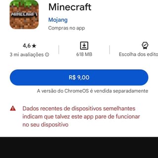 Minecraft Mojang Compras no app I I 4,6% 3 mi avaliações 544 MB