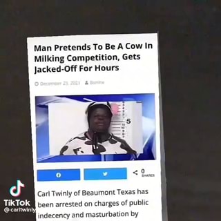 Man Pretends To Be A Cow In Milking Competition Gets Jacked Off