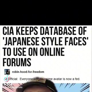 CIA KEEPS DATABASE OF JAPANESE STYLE FACES' TO USE ON ONLINE