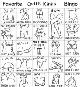 Favorite Ovtfit Kinks Bingo CLEATAGE IIHAKED )_ImIDRIEF CAT UNGERIE DRESS  leorromess BAREFOOT VOTING UNDERBOOB I Format CUTE BRA CAP Sock NAKED SCARF  I OVERSIZED Just NAKED CARE PASTIES NAKED CLOAK NAKED SCARF