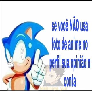 Se você tem foto de perfil de anime opinião não conto mois dicas do Sonic -  iFunny Brazil