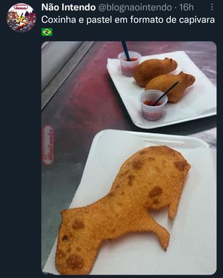 Feirante viraliza com pastel e coxinha em formato de capivara e