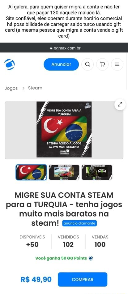 Steam | Conta STEAM na TURQUIA! - JOGOS MAIS