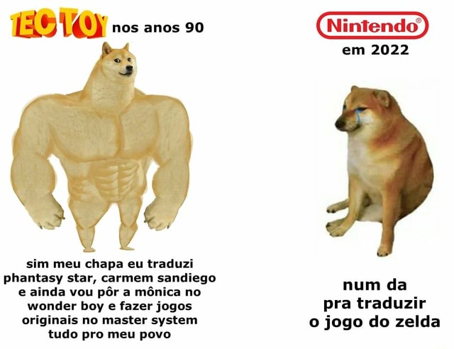 I nos anos 90 te fos AL sim meu chapa eu traduzi phantasy star, carmem  sandiego e ainda vou pôr a mônica no wonder boy e fazer jogos originais no  master system tudo pro meu povo Nintendo em 2022 num da pra traduzir o jogo  do zelda - iFunny Brazil