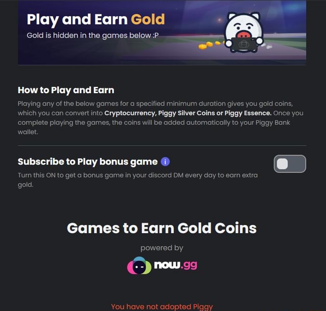 Piggy Gold - Play now with Crypto