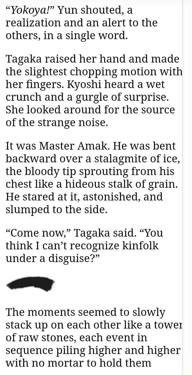 "Yokoya!" Yun shouted, a realization and an alert to the others, in a ...