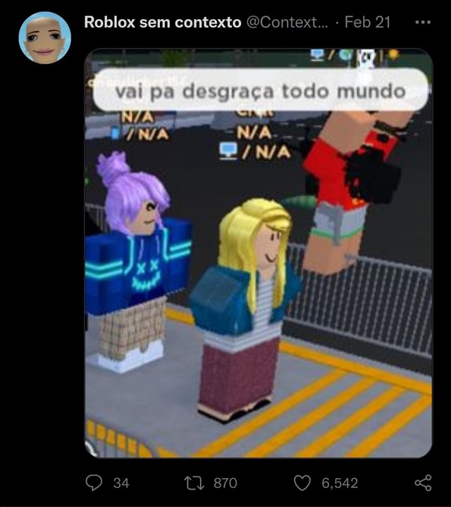 Roblox sem contexto on X:  / X