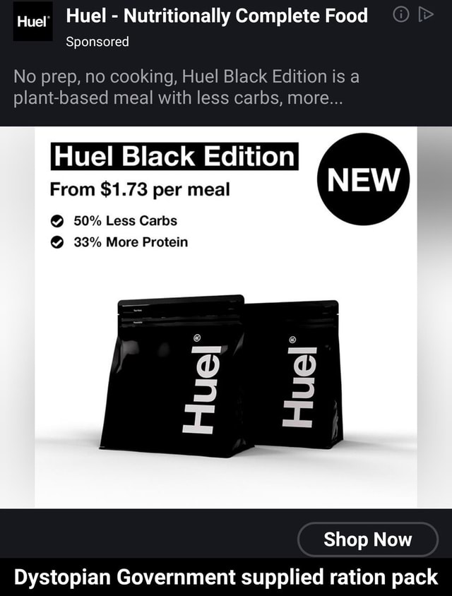 New Huel Black Edition  Huel Black Edition - 50% less carbs, 33