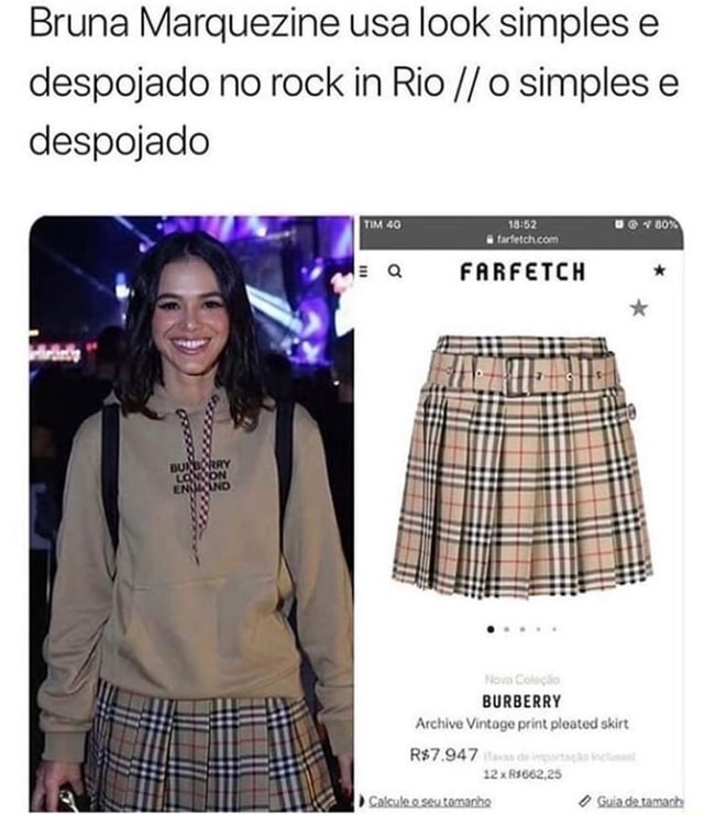 burberry archive vintage print pleated skirt