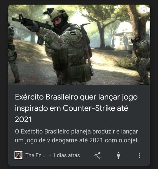 Exército brasileiro planeja lançar jogo online ao estilo Counter Strike e  Rainbow Six Siege até 2021 ⋆ MMORPGBR