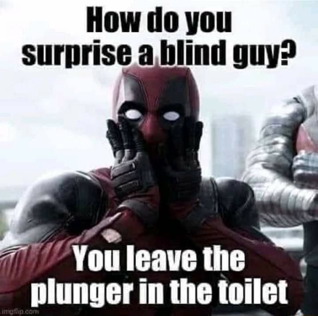 How do you surprise a blind guy? Youleavethe plunger in the toilet ...