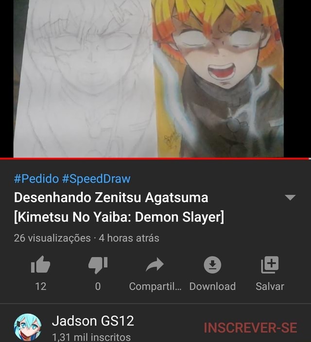 Speed Drawing-Zenitsu Agatsuma / Kimetsu no Yaiba ( Demon Slayer) •, By  Desenho Art