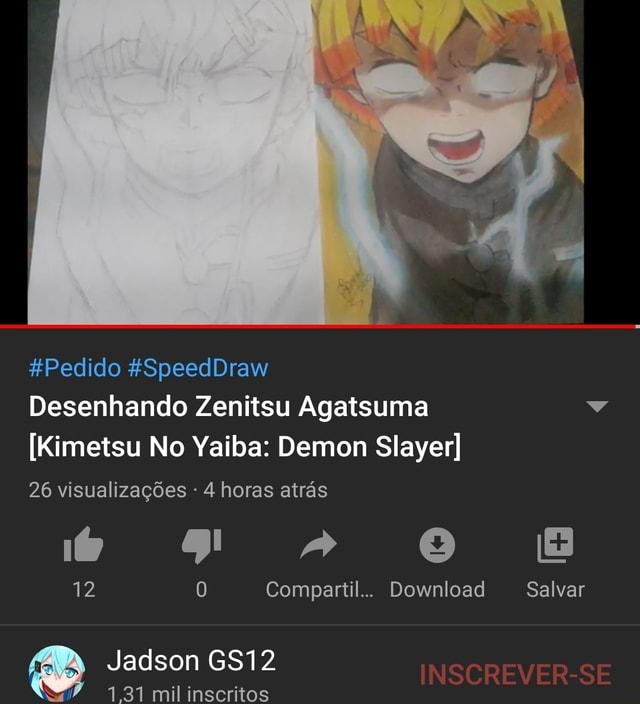 Speed Drawing Zenitsu Agatsuma - (Kimetsu No Yaiba / Demon Slayer ) 