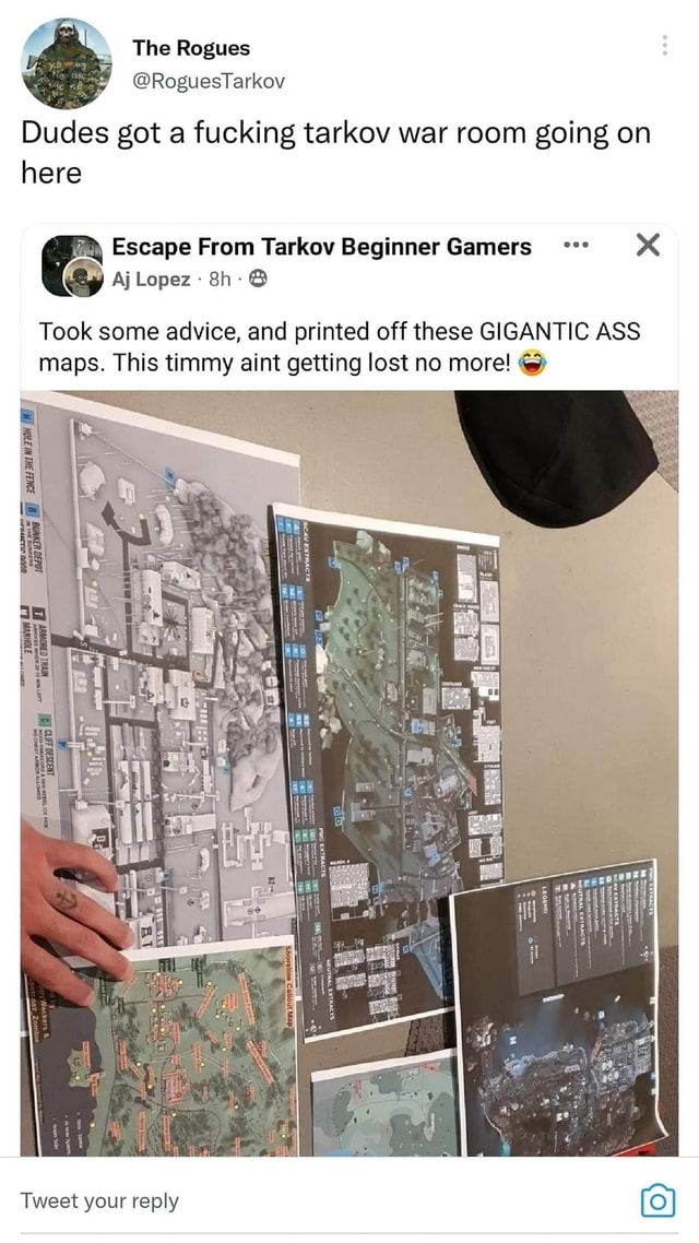 RoguesTarkov Dudes got a fucking tarkov war room going on here